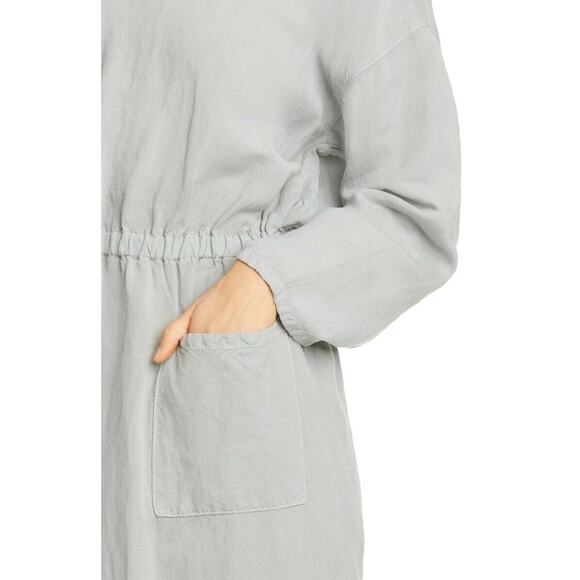 NSF NEW $350 Long Sleeve Linen Blend Lulysia Mini Dress in‎ Gray Petite - Picture 4 of 6